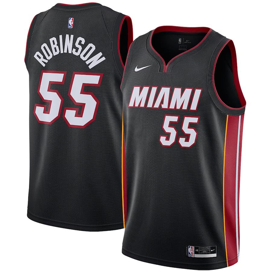 Men Miami Heat 55 Duncan Robinson Nike Black Swingman NBA Jersey